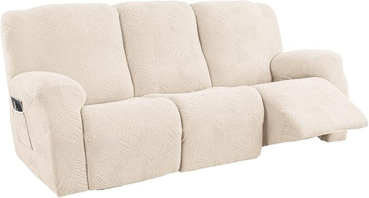 5-Piece Recliner Sofa Covers, Stretch Geometric Strokes Jacquard Recliner Sofa by Unknown