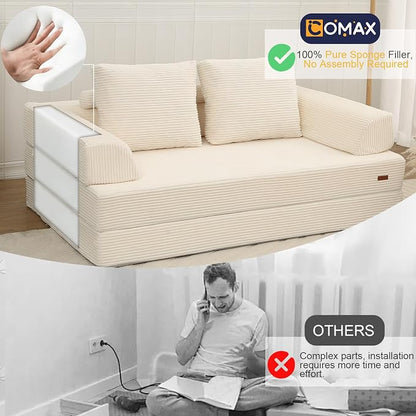 COMAX Futon Sofa Bed, Convertible Folding Sofa Bed, Boneless Couch Loveseat - Image 4