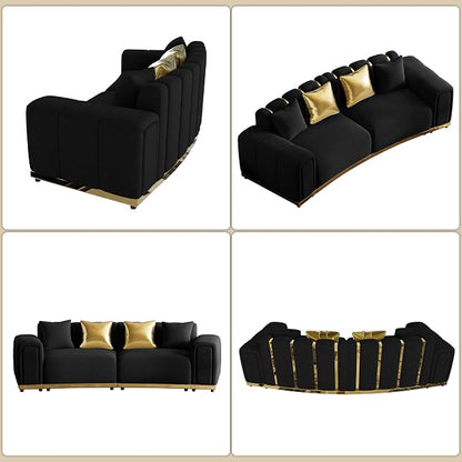 Oversized Velvet Chesterfield Couch - Image 6
