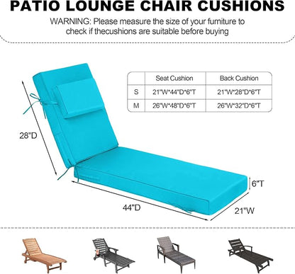 Chaise Lounge Cushions Outdoor 72x21x6 Inch, Fade Resistant 6'' Thicken Outdoor - Image 3