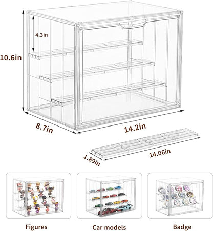 4 Pack Display Case for Collectibles 4 Layer Updated Adjustable Acrylic Display - Image 4