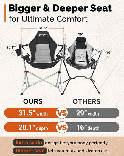 KingCamp Hammock Camping Chair, Swinging Portable Camp Chairs - Image 5