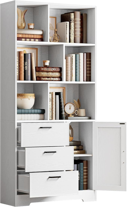 IRONCK Bookshelf, 70.9 Inch Tall Bookcase, 3-Tier Bookshelves by IRONCK