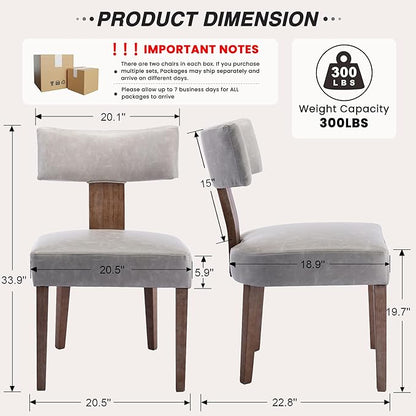 HNY Mid Century Modern Dining Chairs Set of 4, Farmhouse PU Leather Upholstered - Image 2
