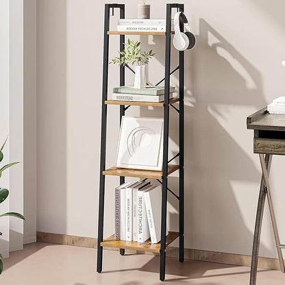 Hzuaneri Ladder Shelf, Bookshelf Bookcase, Freestanding Corner Storage Shelve by Hzuaneri