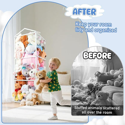 NomNest Stuffed Animal Storage Zoo, Large Metal Plushies Organizer, Heavy Duty - Image 5