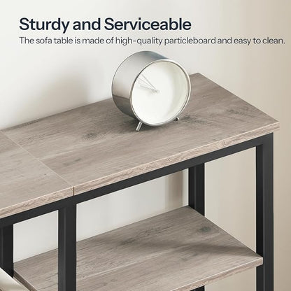 HOOBRO Narrow Console Table, Sofa Table, 4-Tier Industrial Entryway Table - Image 6