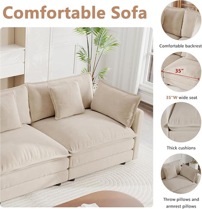mikibama Modular Sectional Sofa, 111.5 Inch U Shaped Couch Set - Image 3