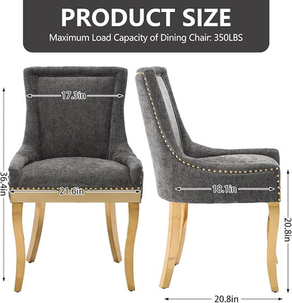 Upholstered Dining Chairs Set of 4, Modern Fabric Side Chairs - Image 3