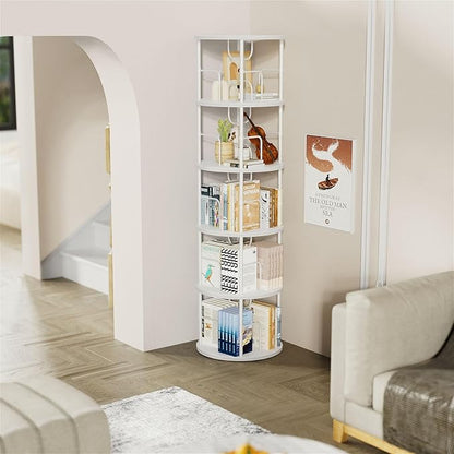 ALLSTAND 5 Tier Rotating Bookshelf, 360 ° Display Stackable Spinning Bookshelf - Image 4