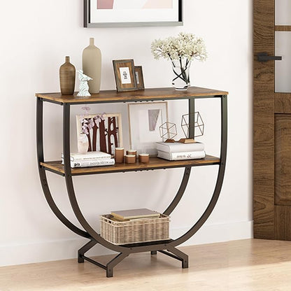 GILLAS 3 Tier Console Tables, Sofa Table Behind Couch, Industrial Entryway - Image 8