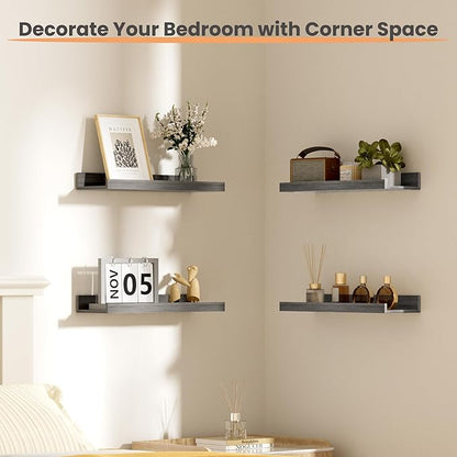 upsimples Floating Shelves for Wall, Wall Shelves for Decor Storage Set of 6 - Image 5