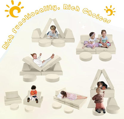 MeMoreCool Kids Play Couch, 8-Piece Modular Foam Sofa - Image 5