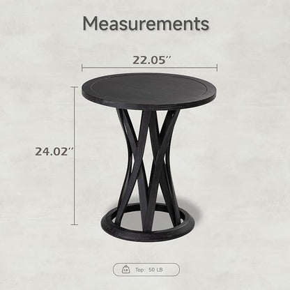 COZAYH Round Farmhouse End Table - Image 2