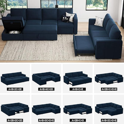 Belffin Modular Sectional Sleeper Sofa Bed - Image 7