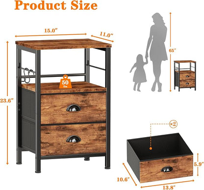 Furologee Night Stand Set of 2, Nightstand - Image 3