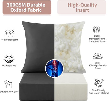 Outdoor Deep Seat Cushion Set, 24x24 Inch Water-Resistant & Fade-Resistant - Image 4