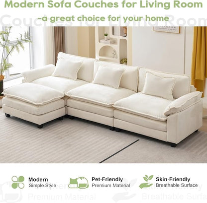 Oprisen 120" Modular Sectional Sofa, Comfy Cloud Couch Sectional Sofa - Image 7