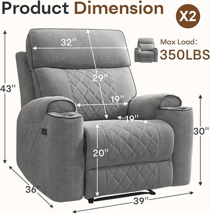 HAOMARKETS Power Recliner Chair Set of 2 - Image 2
