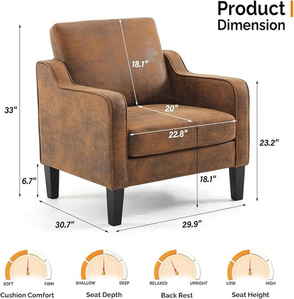 VINGLI Accent Chair for Living Room Chairs Rustic Reading Chair for Bedroom - Image 3