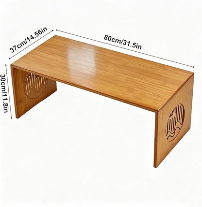Folding Coffee Table, Japanese Floor Table, Low Bamboo Desk - Image 2