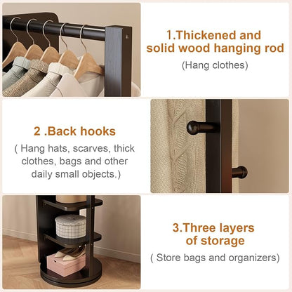 WoodsWhisper Full Length Mirror Coat Rack Solid Wood Floor Mirror 66"x12" Full - Image 8