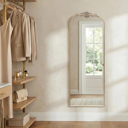 Besdomus Arched Mirror Full Length: 21"x56" French Champagne Gold Vintage Full - Image 3