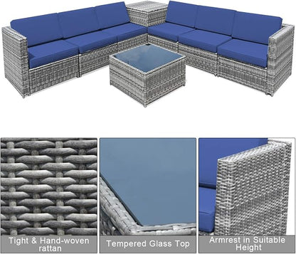Tangkula 8 Pieces Wicker Patio Furniture Set - Image 6