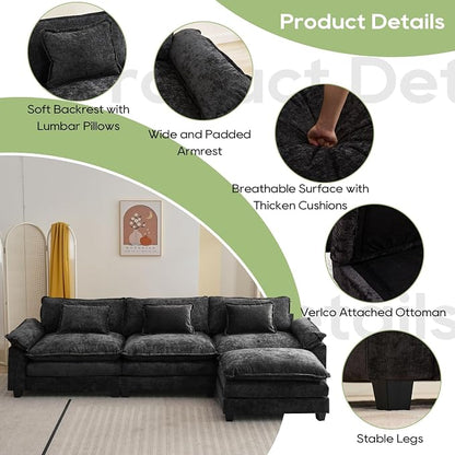 Oprisen 120" Modular Sectional Sofa, Comfy Cloud Couch Sectional Sofa - Image 6
