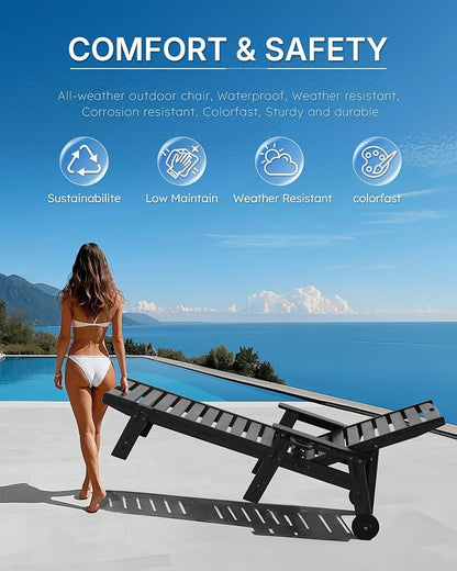 Patio Chaise Lounge Chair Set of 2, Oversize Lounge Chairs - Image 7