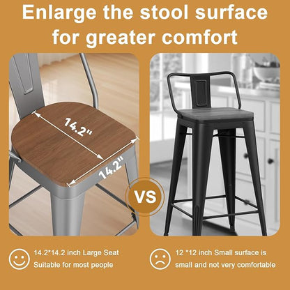 Andeworld Metal Bar Stools Set of 4, 26 inch Counter Height Barstools - Image 4