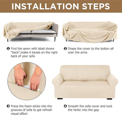 Peryiter 3 Pcs Couch and Loveseat Covers Set Sofa Cover - Image 3