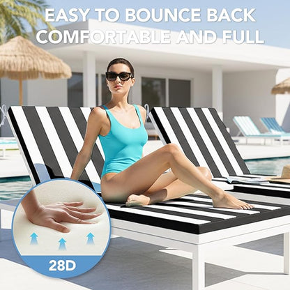 L'AGRATY Outdoor Lounge Chaise Cushion: 72x21x3 Inch Waterproof Lounge Chair - Image 3