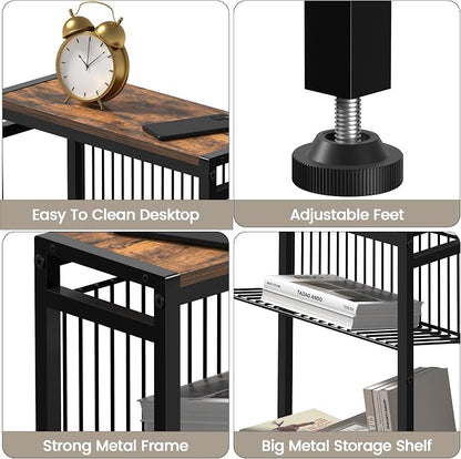 Small Side Table for Small Space, 3-Tier Narrow End Table - Image 8