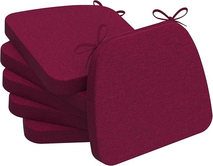 AAAAAcessories D-Shaped Chair Cushions, Machine-Washable Cover, Wine Red by AAAAAcessories