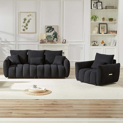 Antetek 35" Modern Accent Single Sofa Chair, Comfy Deep Seat Teddy Living Room - Image 5