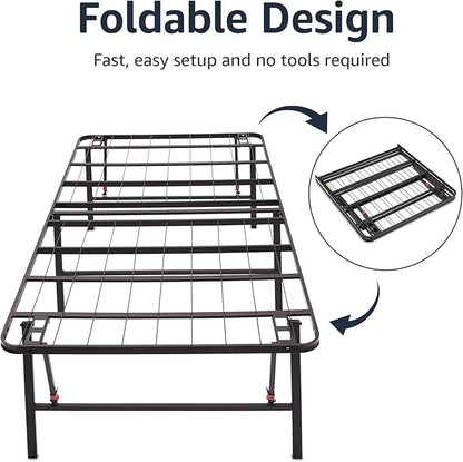 Amazon Basics Bed Frame with Storage, Foldable Metal Platform, Sturdy Steel - Image 6