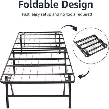 Amazon Basics Foldable Metal Platform Bed Frame, Noise-Free Mattress Foundation - Image 6