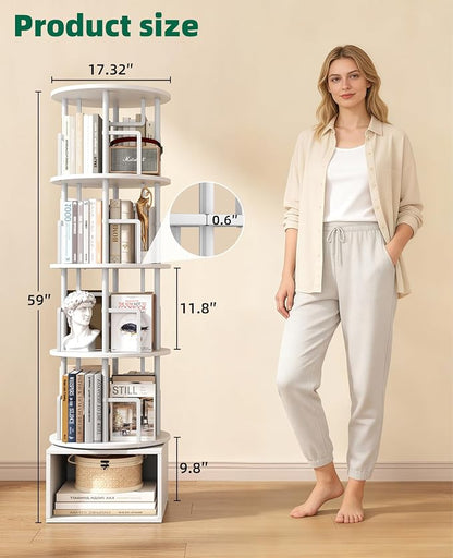 Kalrin 5 Tier Rotating Bookshelf - Image 2