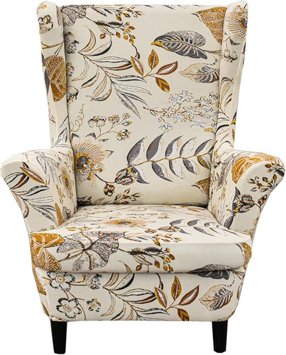KRFOONN Wingback Chair Covers Slipcovers 2 Piece Stretch Wing Chair Covers by KRFOONN