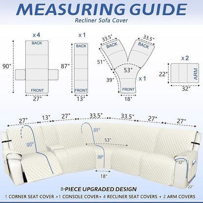 Arfntevss Recliner Sectional Couch Covers 1OO% Waterproof L Shape Sofa Cover - Image 2