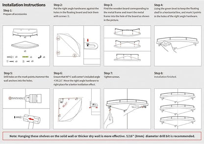 HORLIMER Floating Corner Shelf Wall Mount, Living Room - Image 7