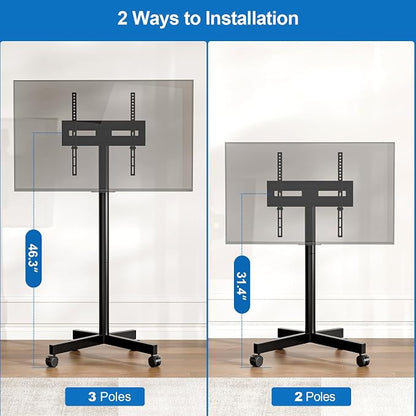 Mobile TV Cart Rolling TV Stand - Image 3
