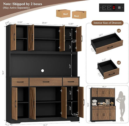 HOSTACK 71" Tall Pantry Cabinet - Image 3
