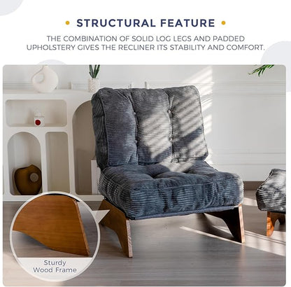 MAXYOYO Accent Chair with Ottoman Adjustable Backrest, Tufted Living Room Chair - Image 6