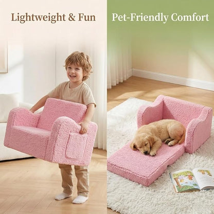 MOMCAYWEX Kids Sofa, 2-in-1 Flip-Out Foam Couch - Image 5