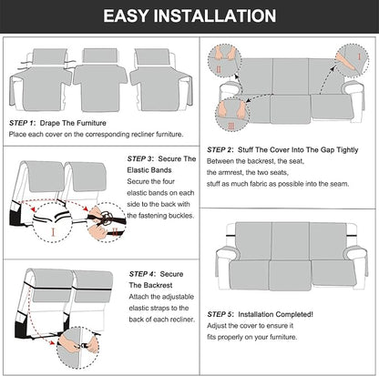Genina Waterproof Recliner Cover - Image 4