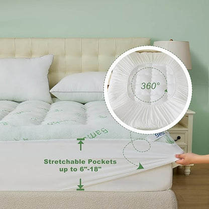 BEDLORE California King Mattress Topper Viscose Derived from Bamboo, Thick - Image 6