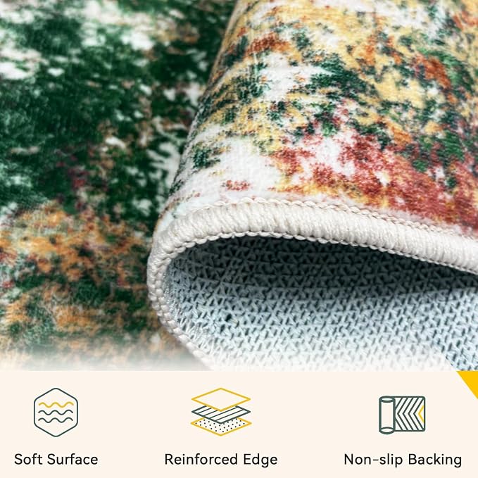 RELEANY Washable Area Rugs 4ft Non-Slip Modern Abstract Soft - Image 4