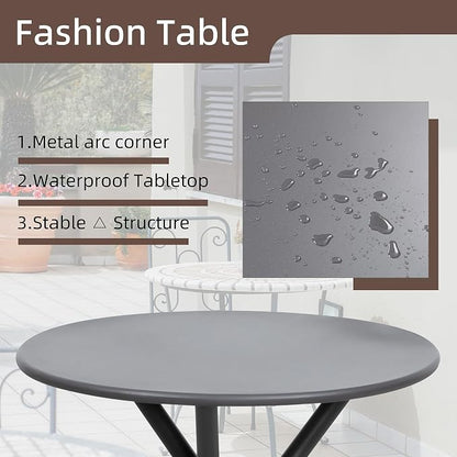 Shintenchi 3 Pieces Patio Bistro Sets, Outdoor Textilene Fabric Conversation - Image 5